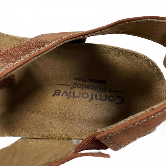 Women's Brown Comfortiva Leather Adjustable Strap Sandals size 7.5 - Picture 8 of 8